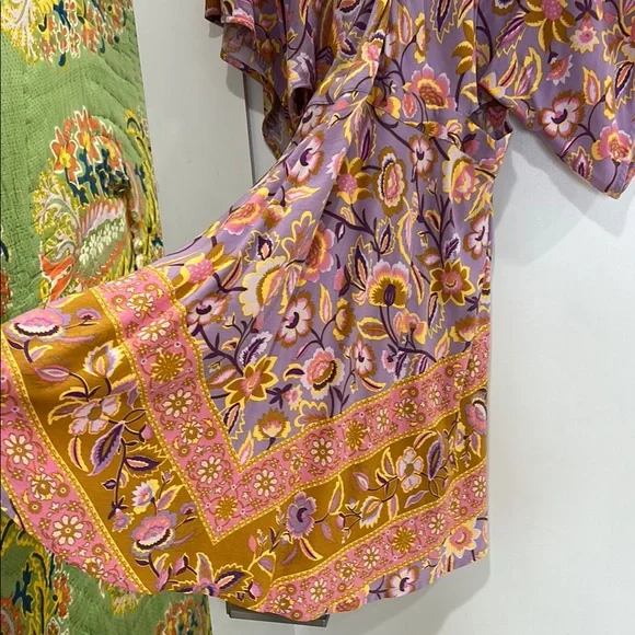 Spell Floral V-Neck Dress with Kimono Sleeves - Picture 6 of 6